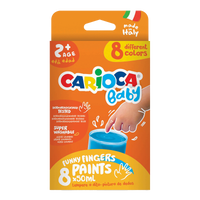 Prstové barvy Carioca Baby 2+, 8 × 50 ml