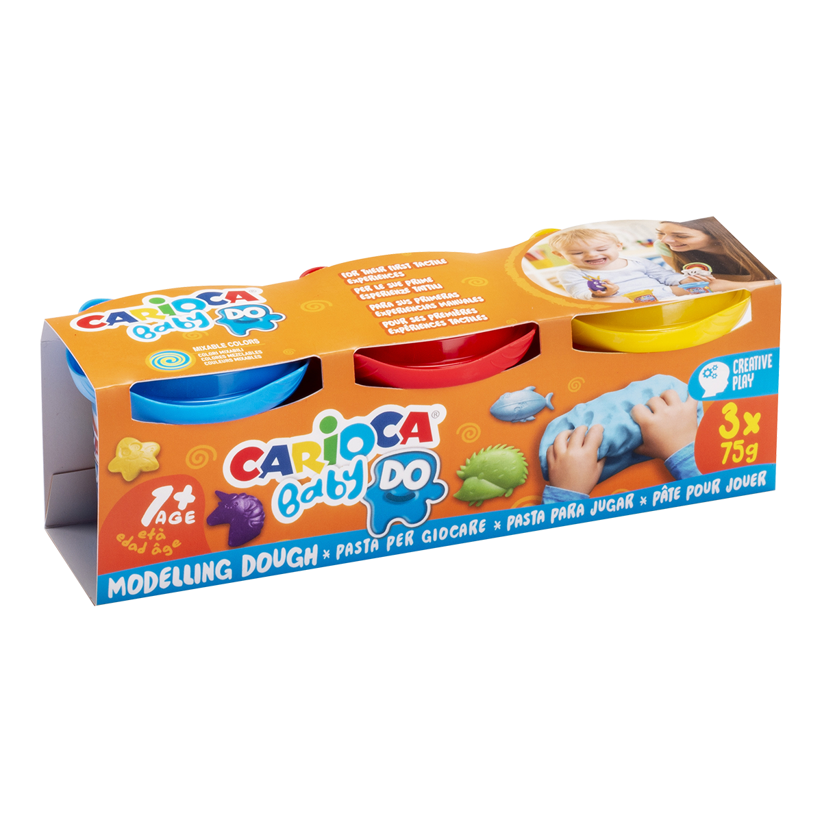 Carioca Baby Do 1+ modelovací hmota, 3 × 75 g, mix barev