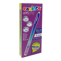 Gumovací pero Carioca Oops Easy, modrá náplň, balení 12 ks