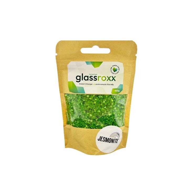 Skleněný granulát Glassroxx Jesmonite 150g – Neonově zelená