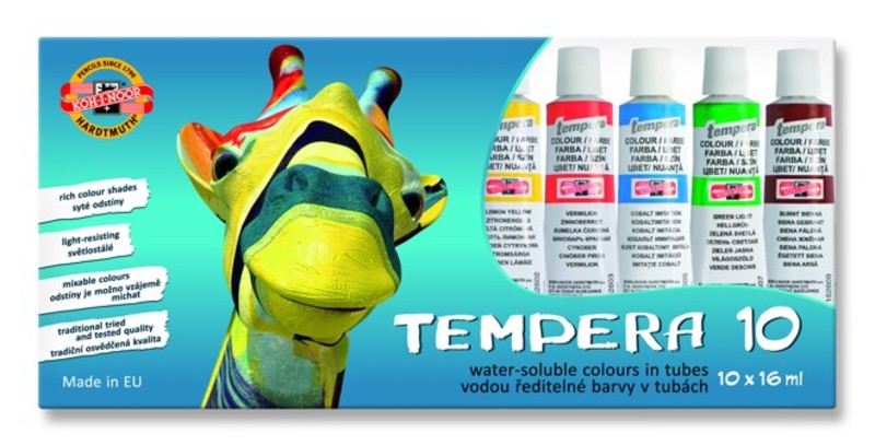 Sada temperových barev Koh-i-noor 10 dílná - 10 x 16 ml