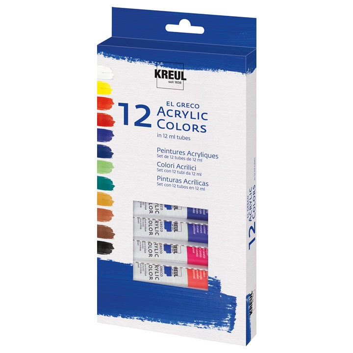 Akrylové barvy El Greco / sada 12 x 12 ml