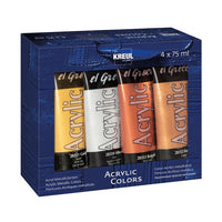 Metalické akrylové barvy El Greco - Kreul / sada 4 x 75 ml