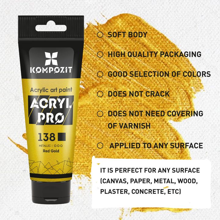 Sada metalických akrylových barev ACRYL PRO Kompozit 15x75 ml