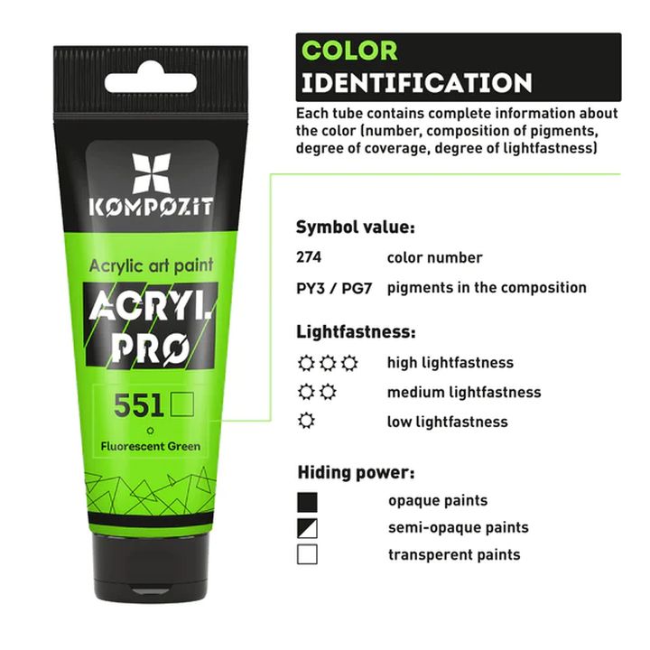 Fluorescenční akrylová barva ACRYL PRO ART Composite 75 ml