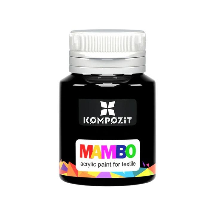 MAMBO Akrylová barva na textil a kůži 20 ml – 23 Černá