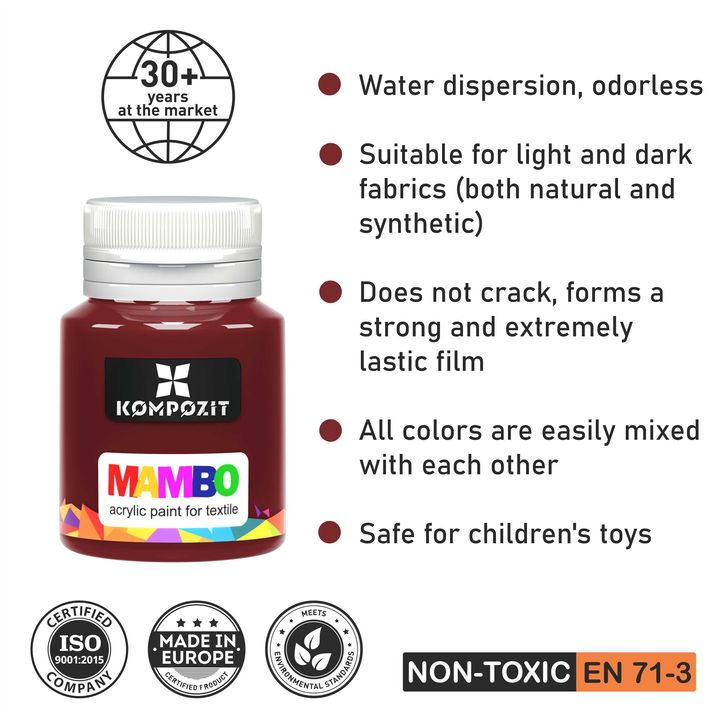 MAMBO metalická barva na textil a kůži 20 ml