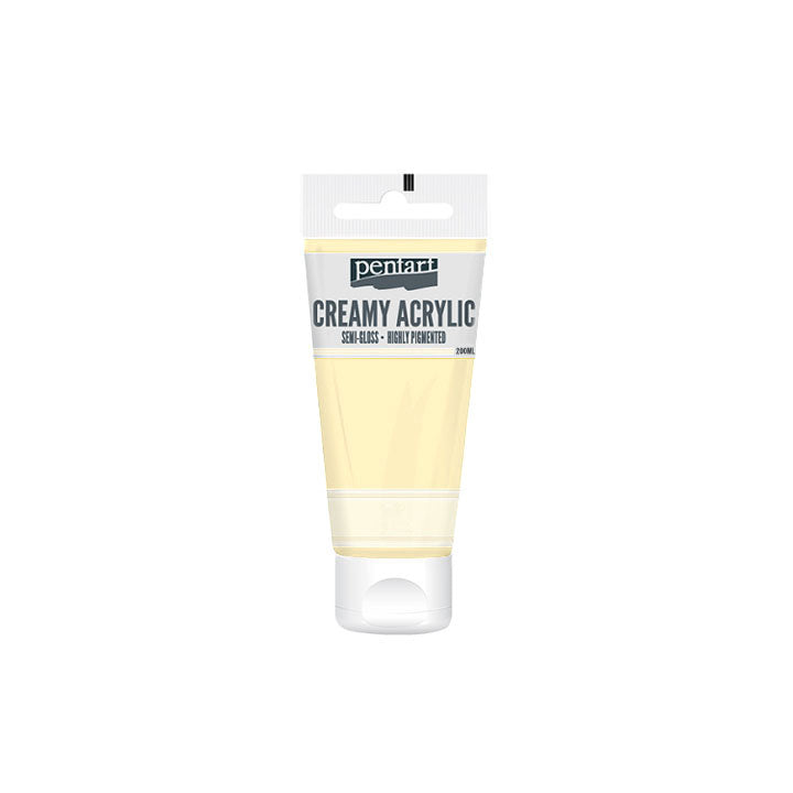 Krémová akrylová barva pololesklá Pentart 200 ml