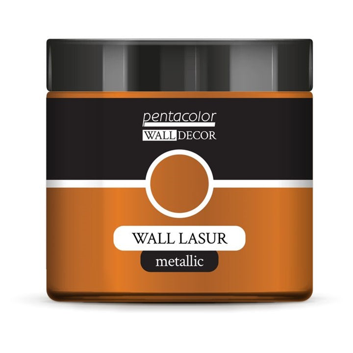 Metalická glazura na stěny 500 ml – Žlutá měď