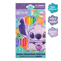 Trojhranné pastelky Colorino JUMBO Stitch Pastel, 12 pastelových barev