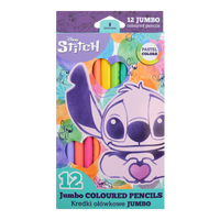 Trojhranné pastelky Colorino JUMBO Stitch Pastel, 12 pastelových barev