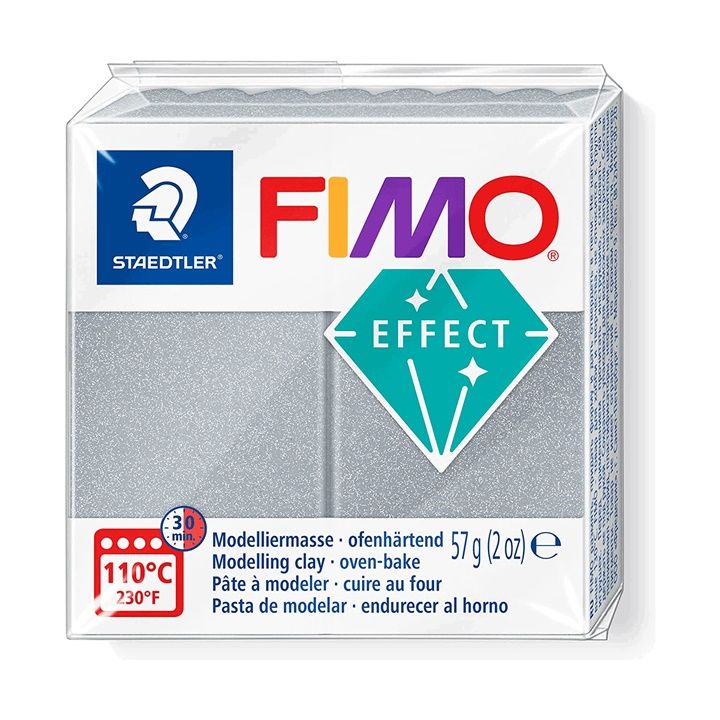 FIMO Effect Polymer Clay 57g – Stříbrná metalíza