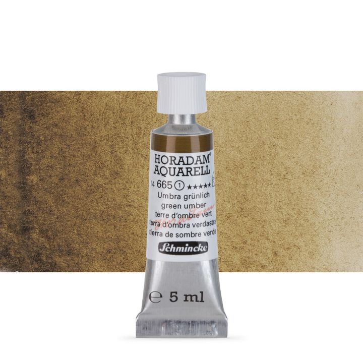 Schmincke Horadam akvarelové barvy v tubě 5 ml – 665 zelená umbra
