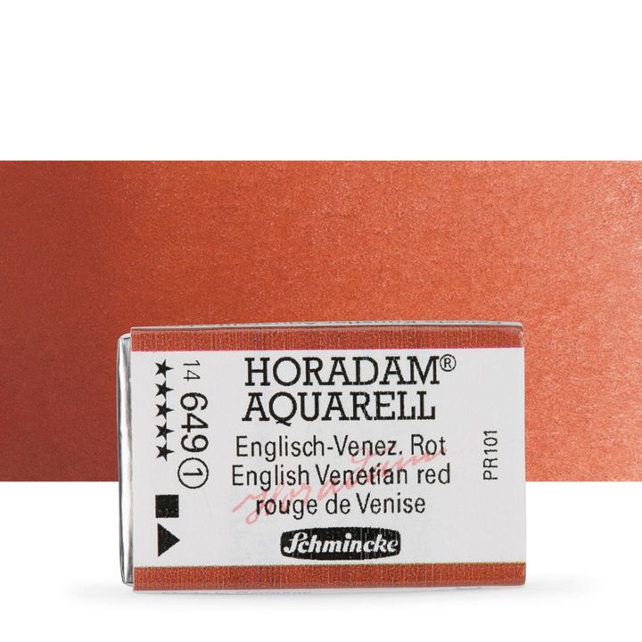 Schmincke Horadam akvarelové barvy v celé pánvičce – 649 English Venetian červená