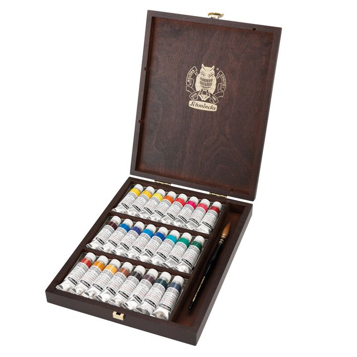 Schmincke HORADAM Vodové barvy v dřevěné krabičce 24x15ml