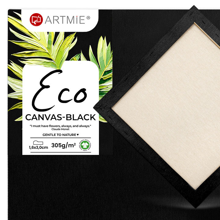 Černé plátno ECO Artist na rámu | Různé velikosti