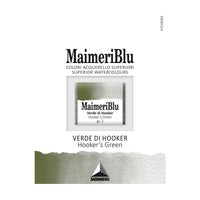 Akvarelová barva Maimeri Blu – půlpánvička 1,5 ml – Hookerova zeleň