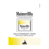 Akvarelová barva Maimeri Blu – půlpánvička 1,5 ml – Permanentní žlutá citrónová