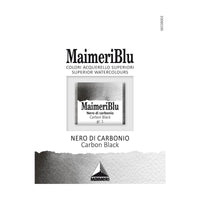 Akvarelová barva Maimeri Blu – půlpánvička 1,5 ml – Uhlová čerň