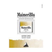 Akvarelová barva Maimeri Blu – půlpánvička 1,5 ml – Zelené zlato