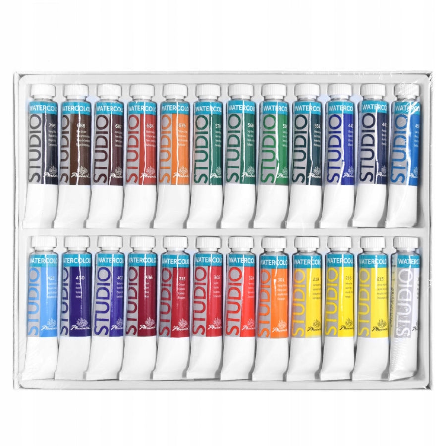 Akvarelové barvy Phoenix – sada 12–24 × 12 ml