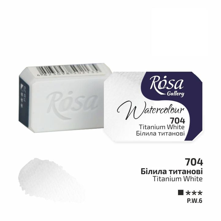 Akvarelové barvy Rosa Gallery pánvička 2.5 ml – 704 titánová biela