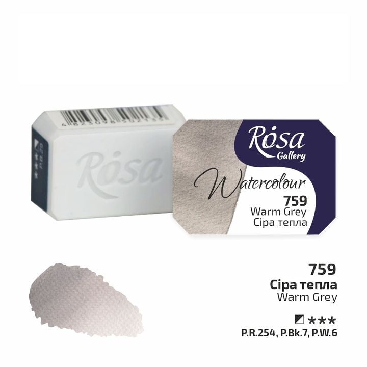 Akvarelové barvy Rosa Gallery pánvička 2.5 ml – 759 teplá sivá
