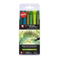 Akvarelové štětcové fixy SAKURA Koi Botanical / sada 6 ks