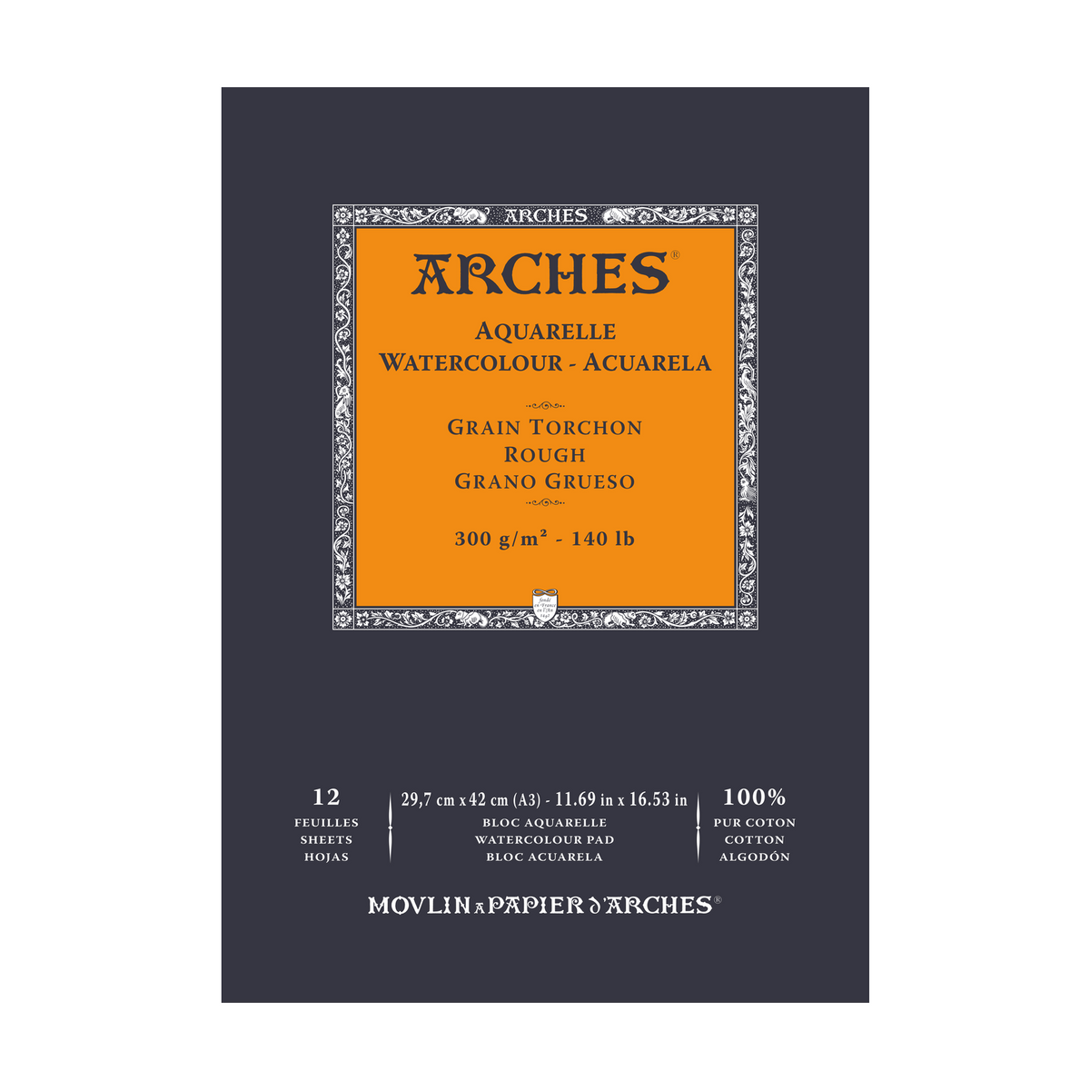 Akvarelový blok ARCHES Aquarelle hrubozrnný přírodní bílá 300 g/m² – 12 listů