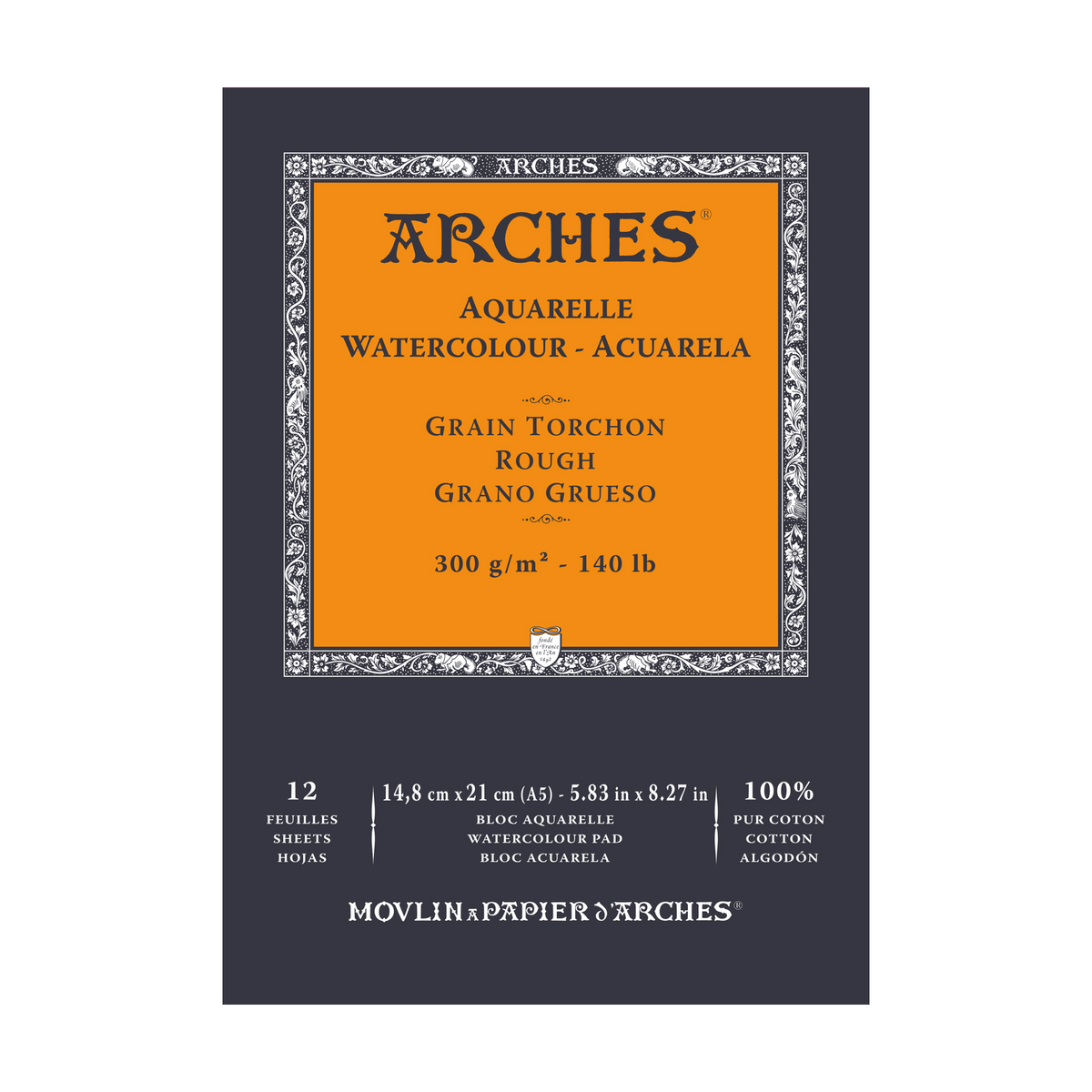 Akvarelový blok ARCHES Aquarelle hrubozrnný přírodní bílá 300 g/m² – 12 listů