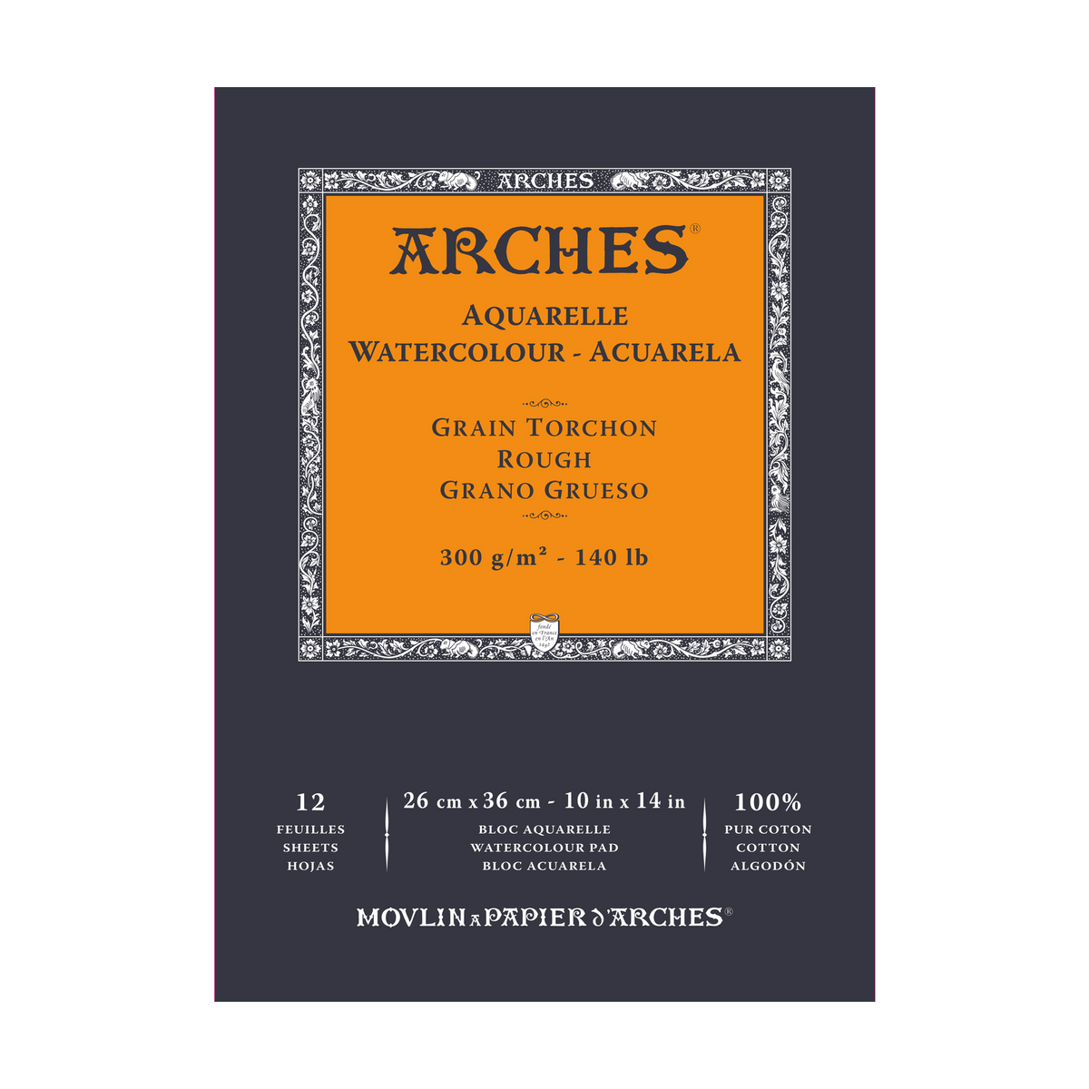 Akvarelový blok ARCHES Aquarelle hrubozrnný přírodní bílá 300 g/m² – 12 listů