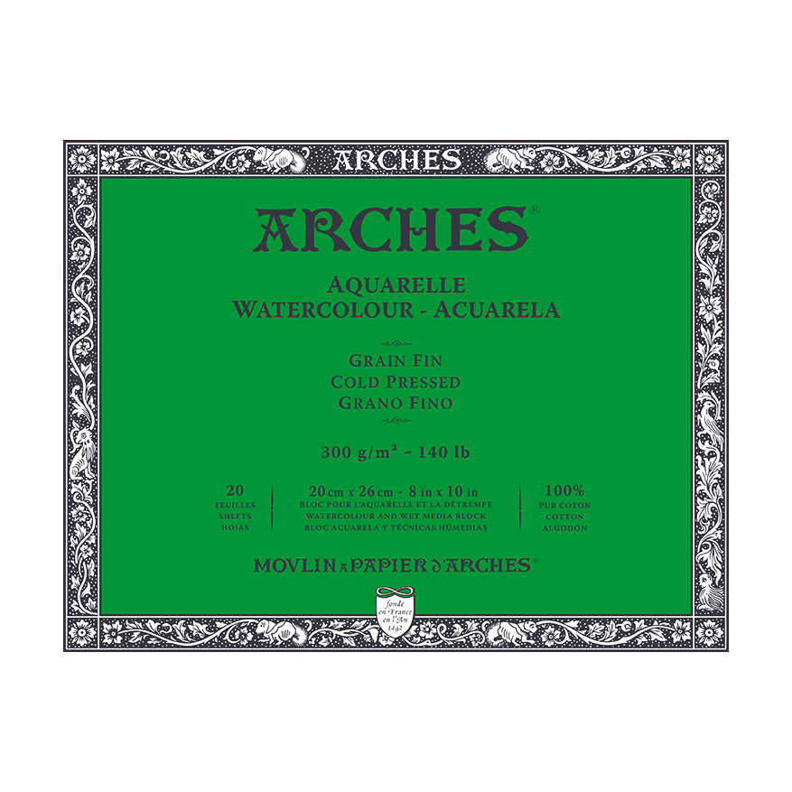 Akvarelový blok ARCHES CP přírodní bílá 300 g/m² – 20 listů