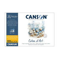 Akvarelový blok CANSON Coton d'Art CP 300 g/m² 10,5 x 15,5 cm - 12 listů