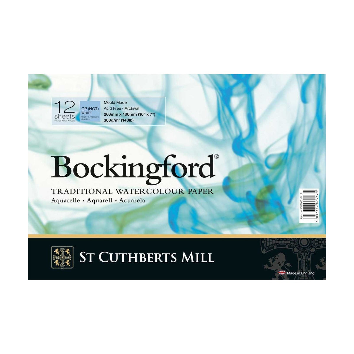 Akvarelový blok CANSON St Cuthberts Bockingford 300 g/m² 12 listů kroužková vazba 18 – 41 cm