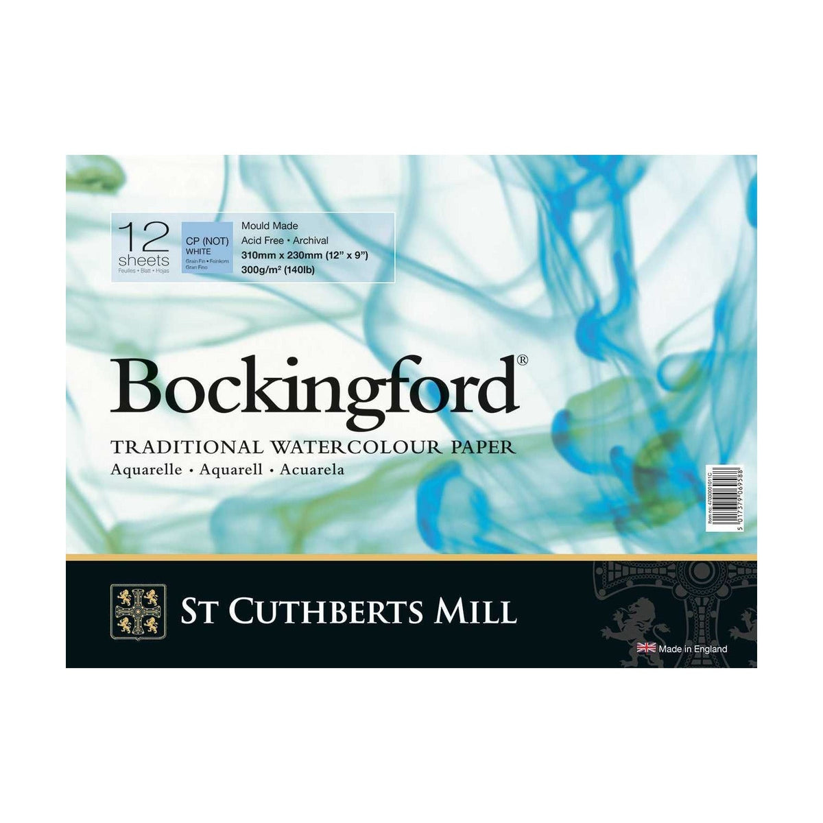 Akvarelový blok CANSON St Cuthberts Bockingford 300 g/m² 12 listů kroužková vazba 18 – 41 cm