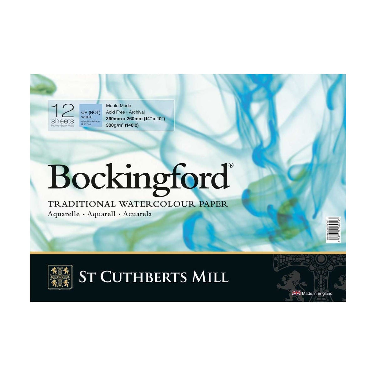 Akvarelový blok CANSON St Cuthberts Bockingford 300 g/m² 12 listů kroužková vazba 18 – 41 cm