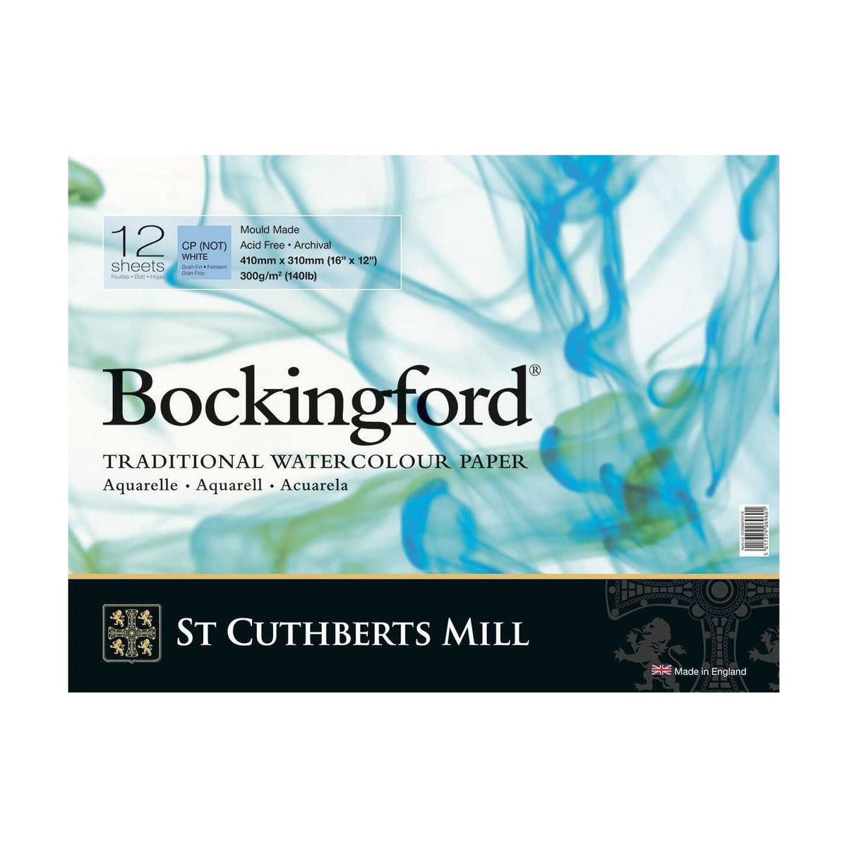 Akvarelový blok CANSON St Cuthberts Bockingford 300 g/m² 12 listů kroužková vazba 18 – 41 cm