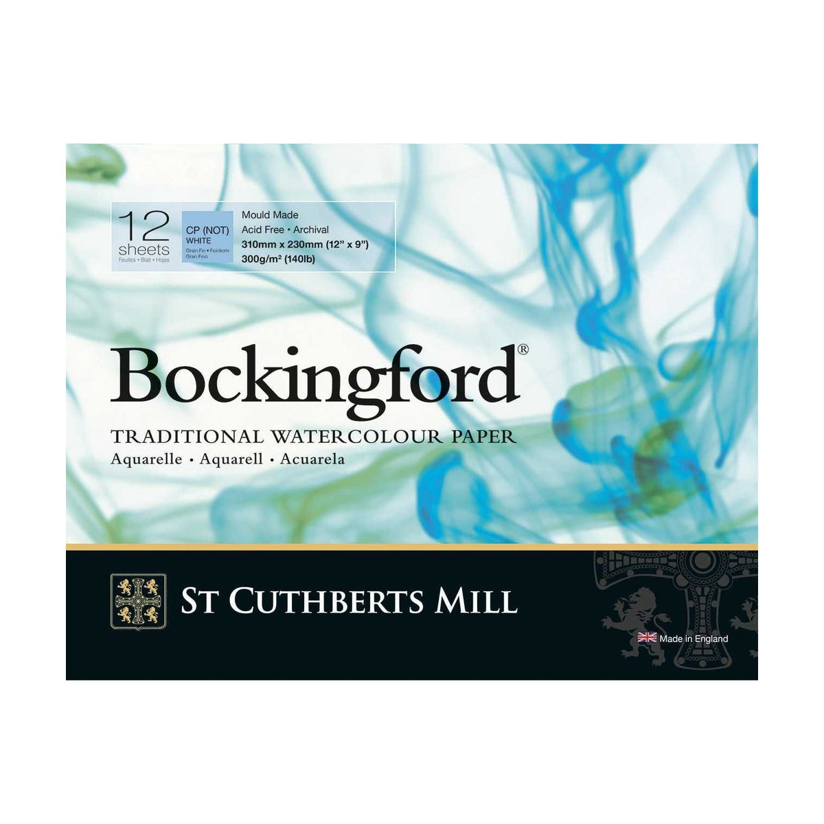 Akvarelový blok CANSON St Cuthberts Bockingford CP bílý 300 g/m² 12 listů – různé formáty