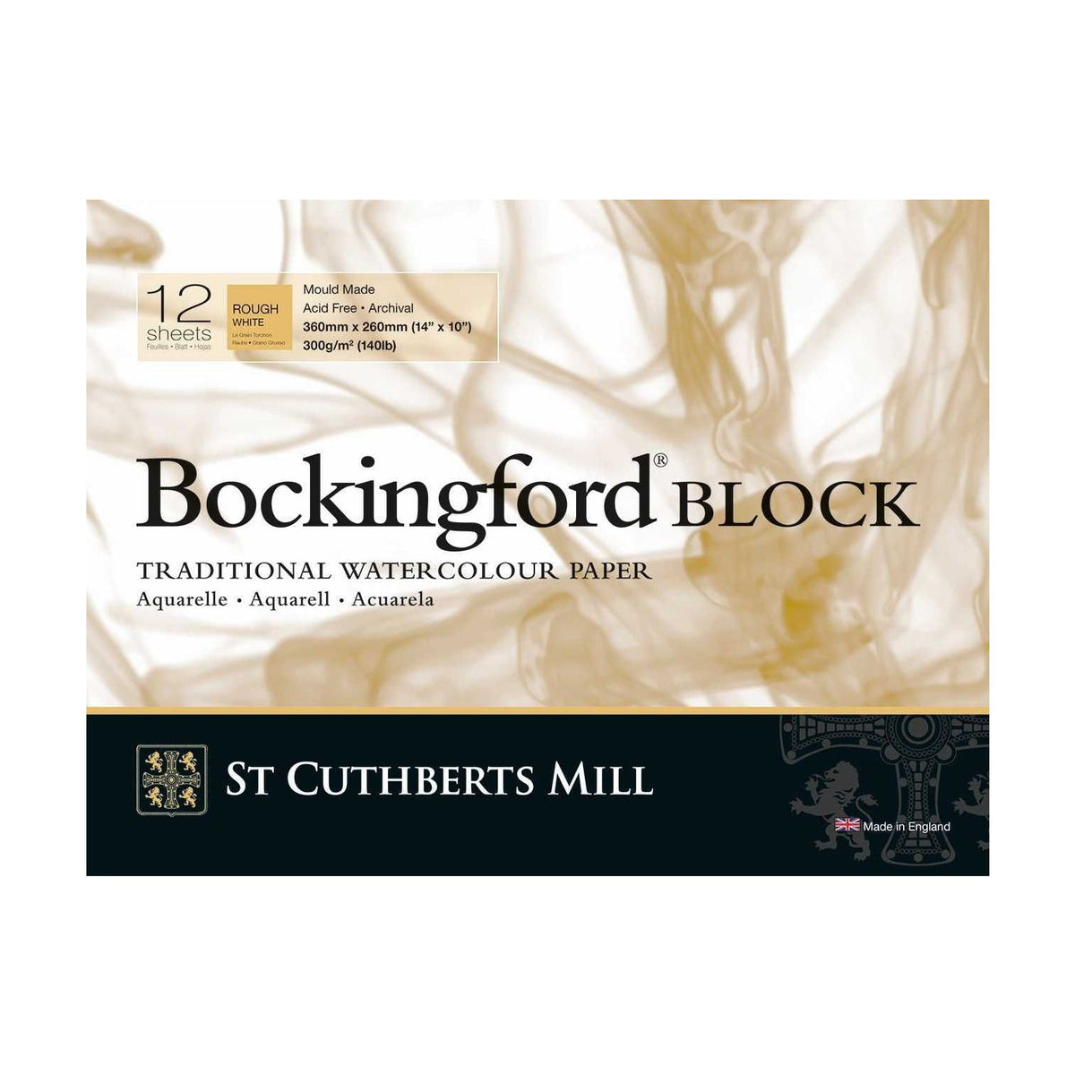 Akvarelový blok CANSON St Cuthberts Bockingford Rough 300 g/m² 31 – 41 cm - 12 listů