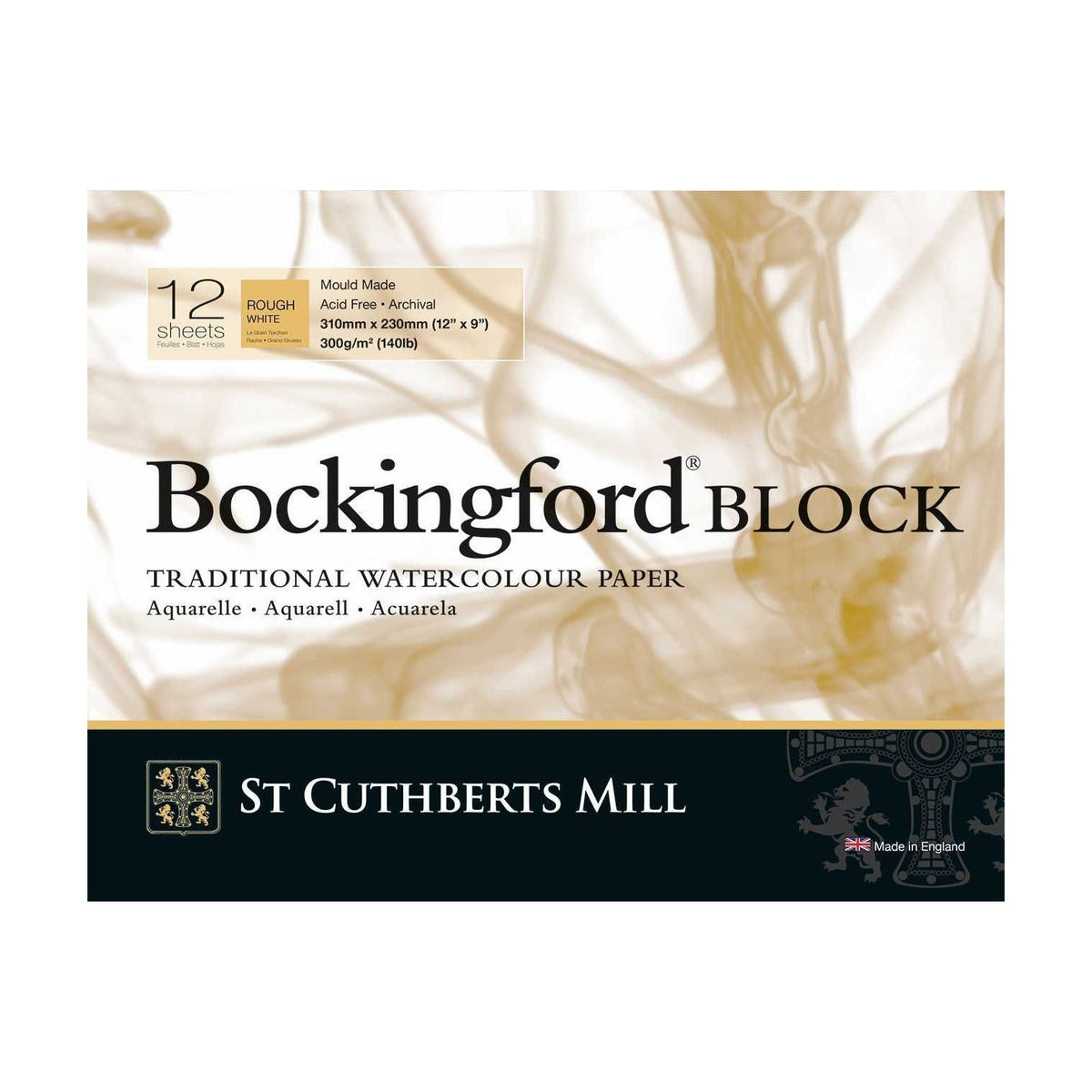 Akvarelový blok CANSON St Cuthberts Mill Bockingford bílý 300 g/m² 12 listů – 31 – 41 cm