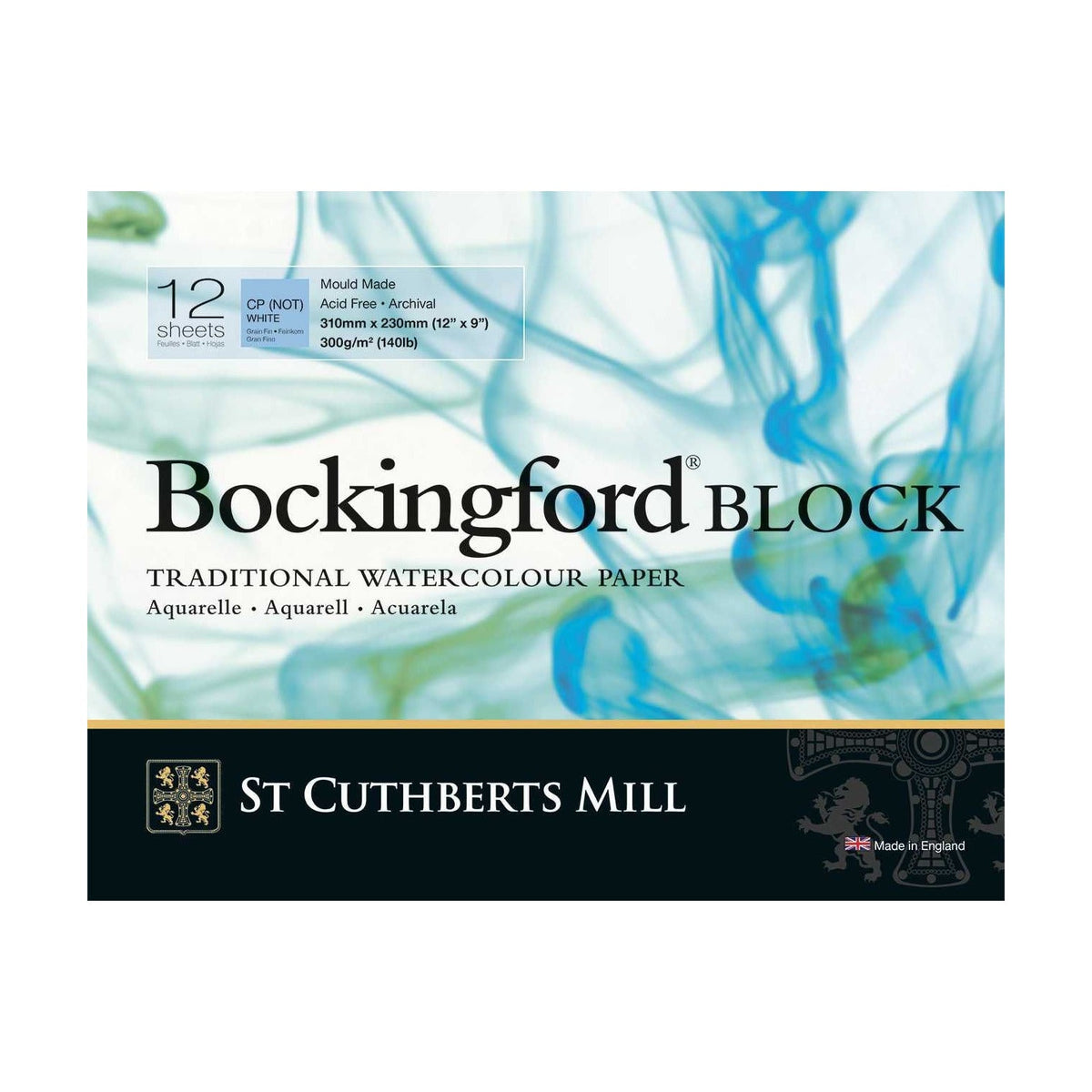 Akvarelový blok CANSON St Cuthberts Mill Bockingford bílý 300 g/m² 12 listů – 31 – 41 cm