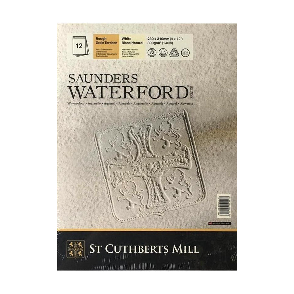 Akvarelový blok CANSON St Cuthberts Saunders Rough 300 g/m² bílý 12 listů – 23 × 31 cm