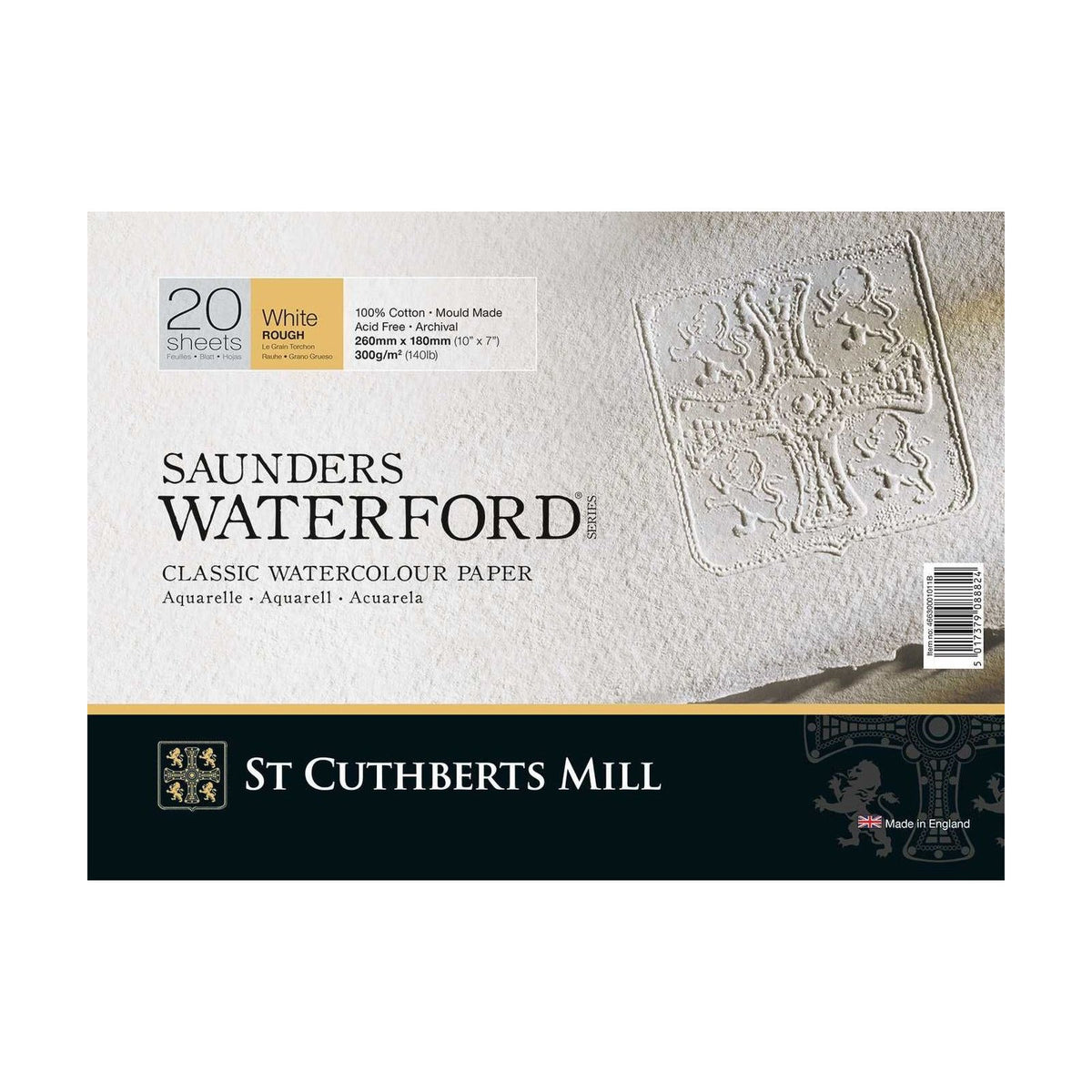 Akvarelový blok CANSON St Cuthberts Saunders Waterford Rough 300 g/m² 26 × 51 cm – 20 listů