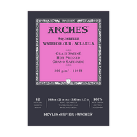 ARCHES akvarelový blok hladký HP přírodní bílá 300 g/m² A5 – A3 - 12 listů