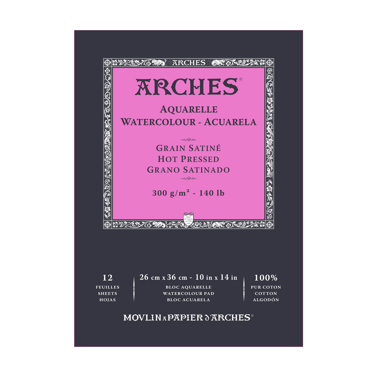 ARCHES akvarelový blok hladký HP přírodní bílá 300 g/m² A5 – A3 - 12 listů