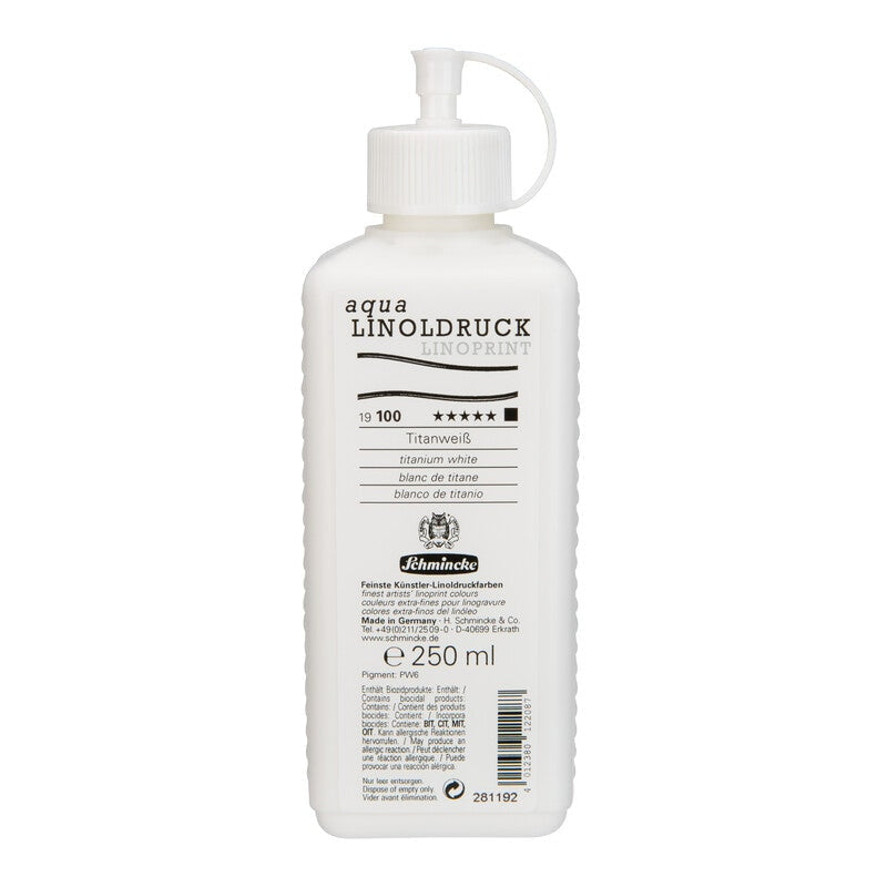 Barva na linoryt Schmincke aqua-LINOPRINT 250 ml – 100 Titanová bílá