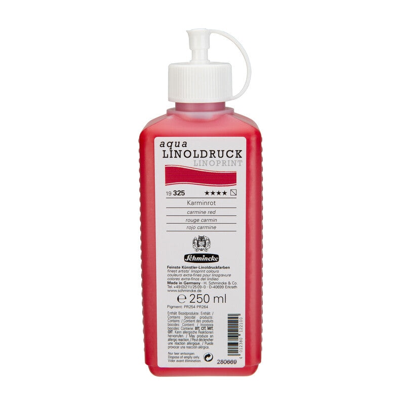 Barva na linoryt Schmincke aqua-LINOPRINT 250 ml – 325 Karmínová červená