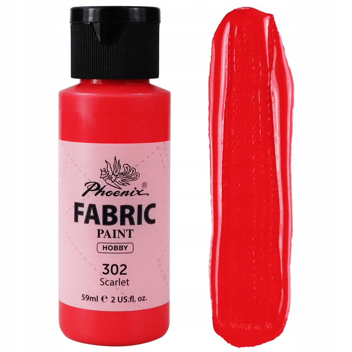 Barva na textil Phoenix 59 ml šarlatová 302