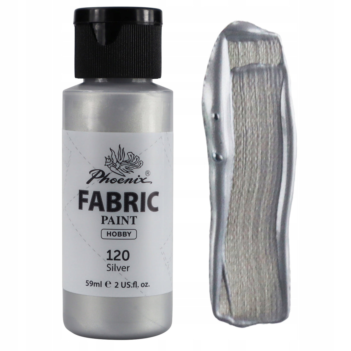 Barva na textil Phoenix 59 ml stříbrná 120