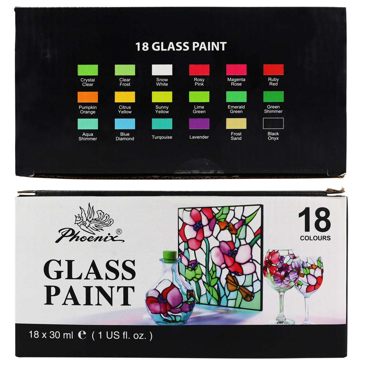 Barvy na sklo Phoenix - 18 x 30 ml